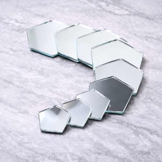 Beşgen Ayna Parçaları | Dekoratif Mozaik Hobi Aynası | Modern Cam Ayna