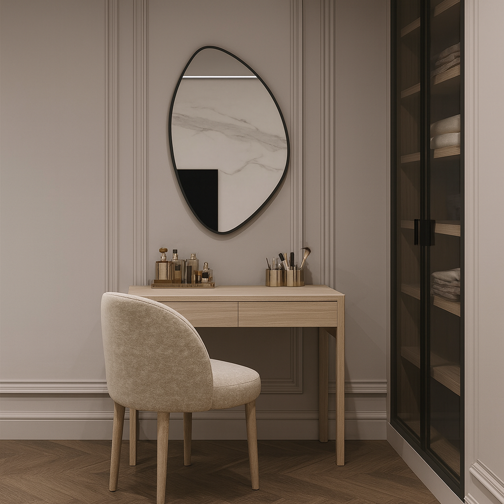 Modern Asimetrik Dekoratif Ayna – Organik Tasarım Çerçeveli Banyo ve Salon Duvar Aynası