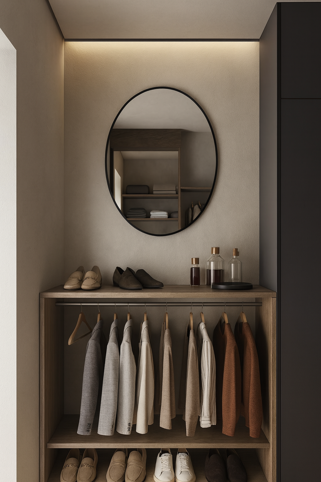 Modern Oval Banyo Aynası – Çerçeveli Dekoratif Duvar Aynası