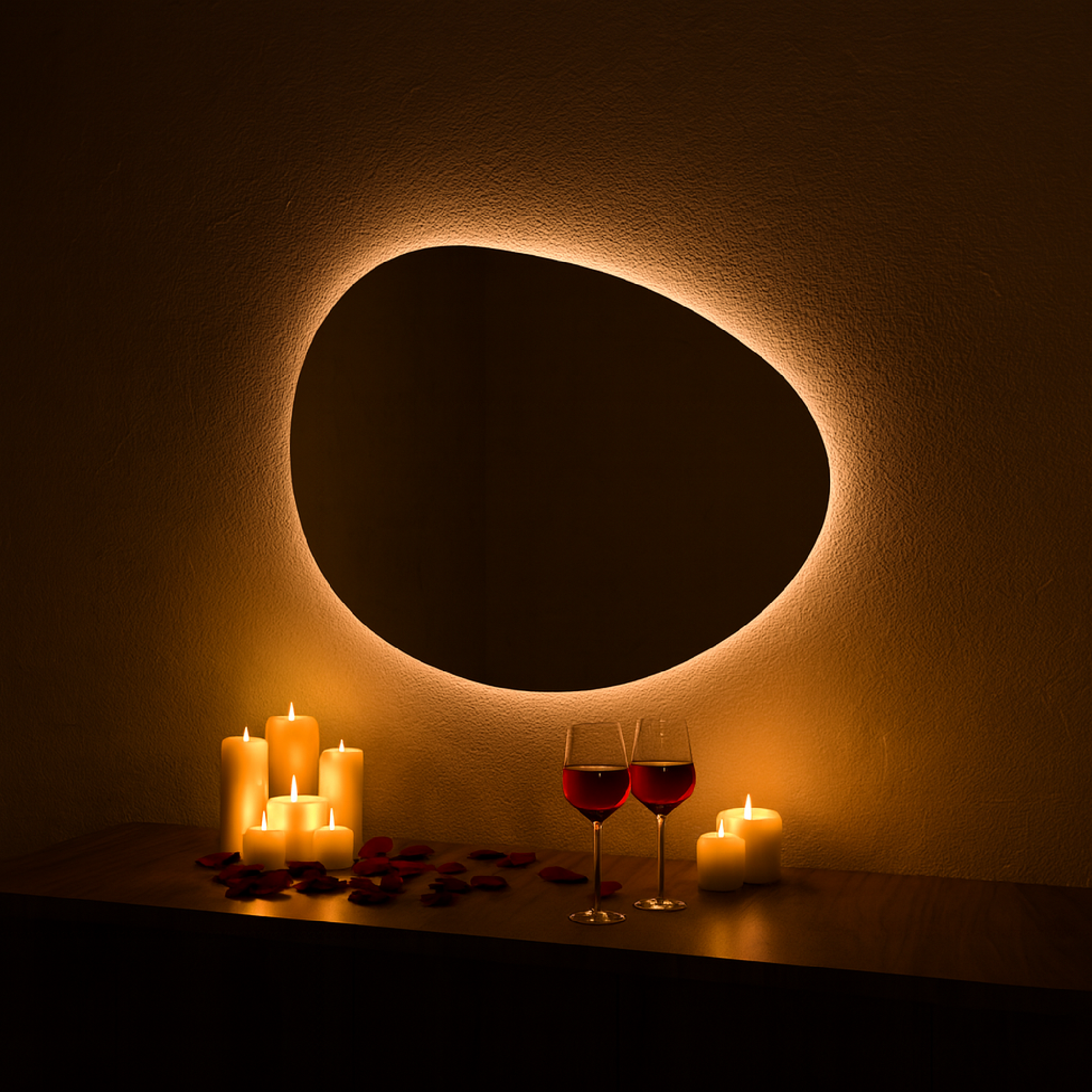 Modern LED Aydınlatmalı Duvar Aynası – Banyo, Yatak Odası ve Antre Dekorasyonu için Şık Tasarım