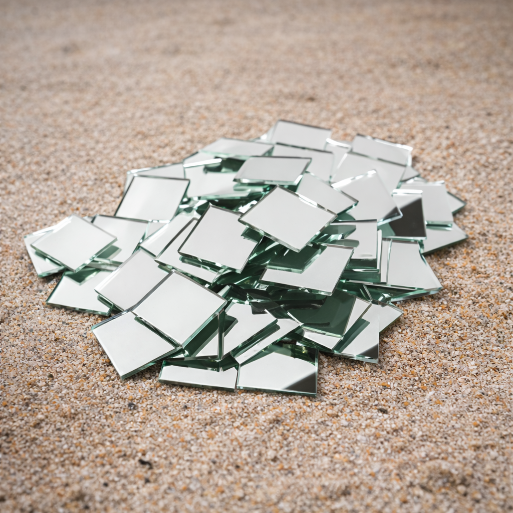 Kare Parçalı Ayna - Dekoratif Kırık Ayna Mozaik | El Yapımı Hobi Aynası