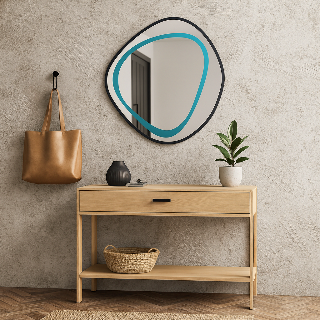 Organik Şekilli Modern Ayna – Asimetrik Dekoratif Banyo ve Salon Duvar Aynası