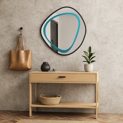 Organik Şekilli Modern Ayna – Asimetrik Dekoratif Banyo ve Salon Duvar Aynası