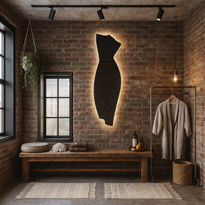 Asimetrik LED Ayna | Modern Dekoratif Banyo Aynası | Tasarım Organik Form LED Işıklı Ayna