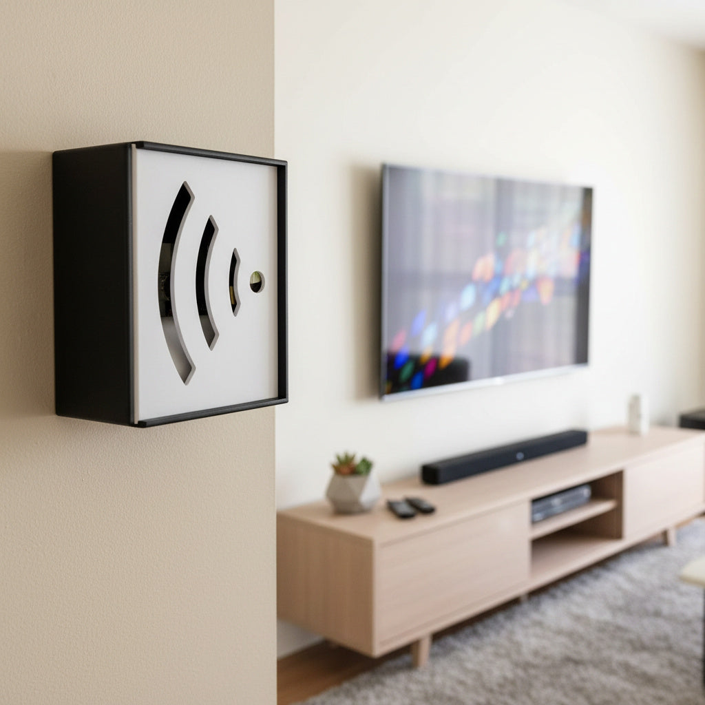 Ahşap WiFi Modem Kutusu – Duvar Tipi Kablo Gizleyici &amp; Router Saklama Kutusu – Dekoratif Modem Koruma Kabini