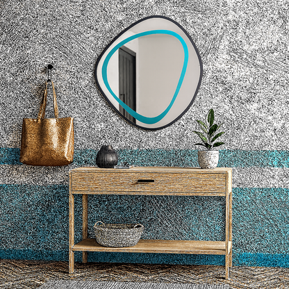 Organik Şekilli Modern Ayna – Asimetrik Dekoratif Banyo ve Salon Duvar Aynası