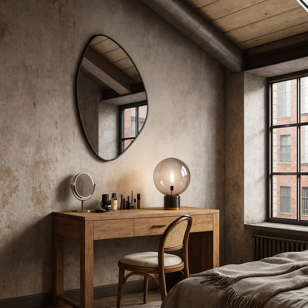 Modern Asimetrik Dekoratif Ayna – Organik Tasarım Çerçeveli Banyo ve Salon Duvar Aynası