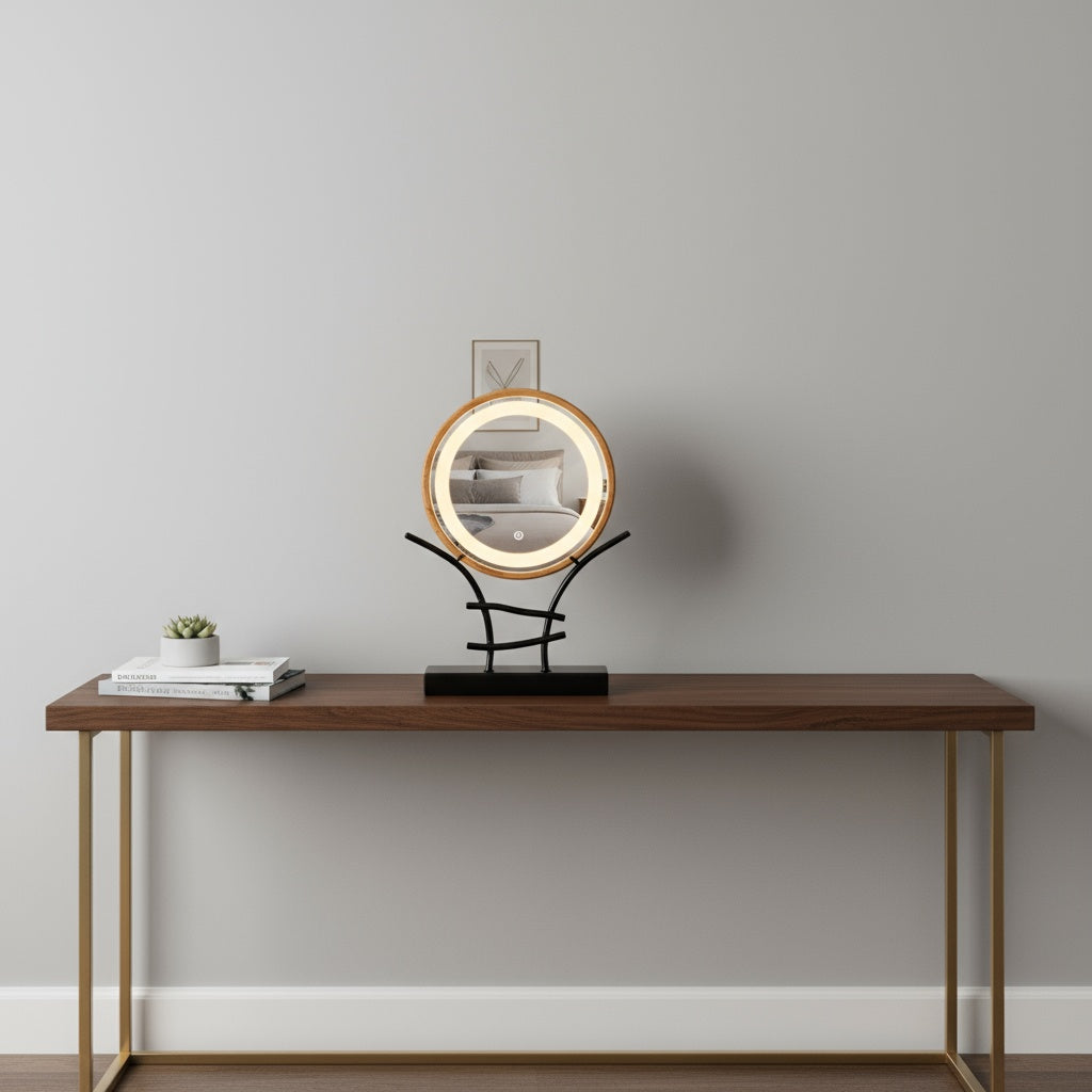 LED Işıklı Makyaj Aynası Masa Üstü, Ayarlanabilir Aydınlatmalı Modern Makyaj Aynası