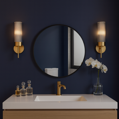 Modern Çerçeveli Yuvarlak Ayna – Minimalist Duvar Dekoru Banyo & Yatak Odası Aynası