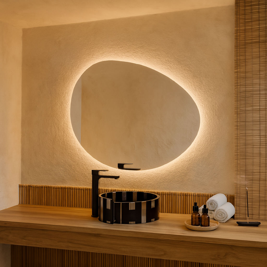 Modern LED Aydınlatmalı Duvar Aynası – Banyo, Yatak Odası ve Antre Dekorasyonu için Şık Tasarım