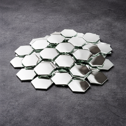 Altıgen Parça Ayna 5x5 cm & 10x10 cm | Dekoratif Mozaik Cam Hobi Aynası