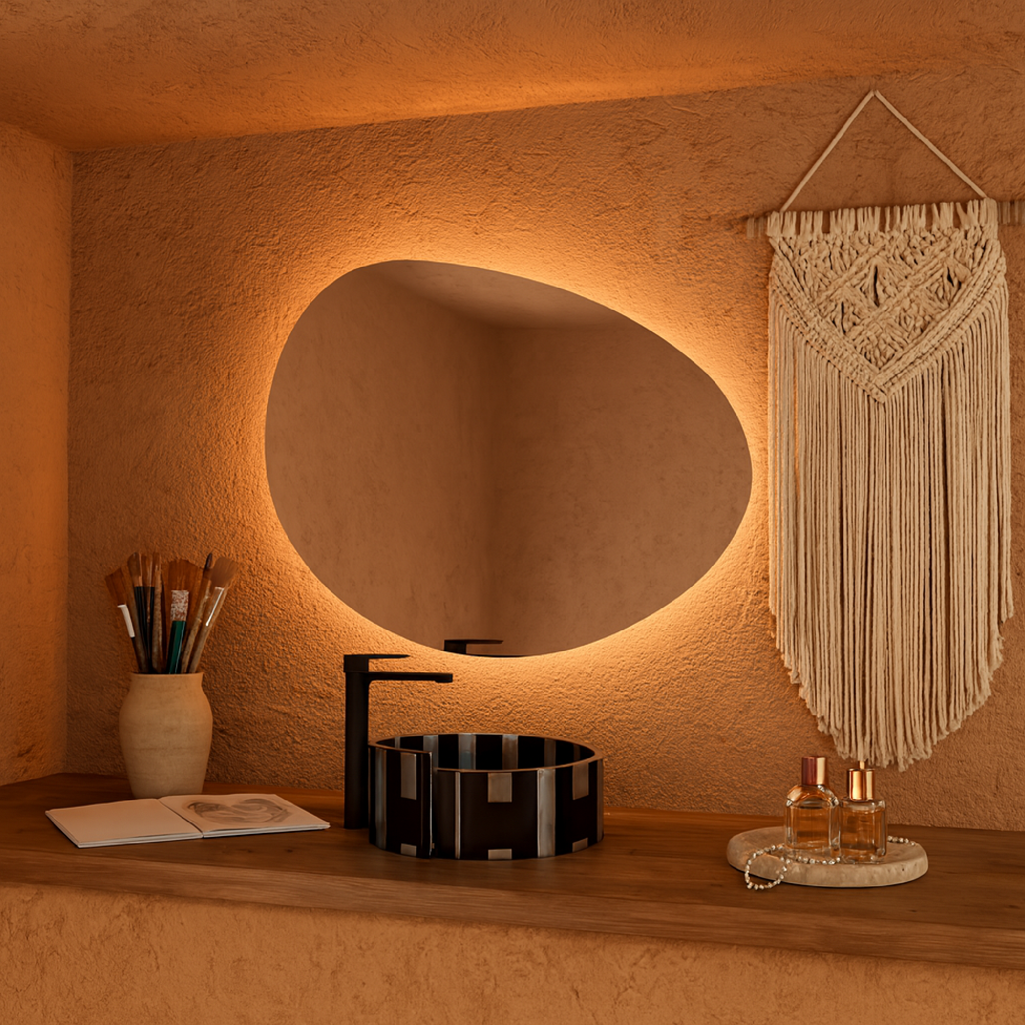 Modern LED Aydınlatmalı Duvar Aynası – Banyo, Yatak Odası ve Antre Dekorasyonu için Şık Tasarım