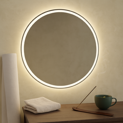 Yuvarlak LED Banyo Aynası – Modern Işıklı Daire Ayna | Dokunmatik & Sıcak/Soğuk LED