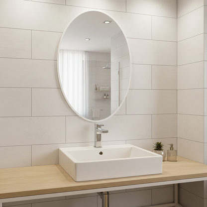 Modern Oval Banyo Aynası – Çerçeveli Dekoratif Duvar Aynası