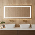 Büyük LED Işıklı Dikdörtgen Banyo Aynası – Modern Çerçevesiz Tasarım, Touch ve Duvar Anahtarlı