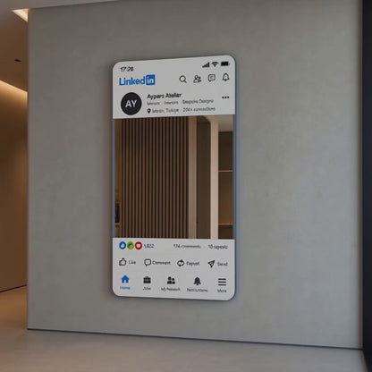 LinkedIn Tasarımlı LED Ayna | Kişiye Özel Firma Logolu Ayna