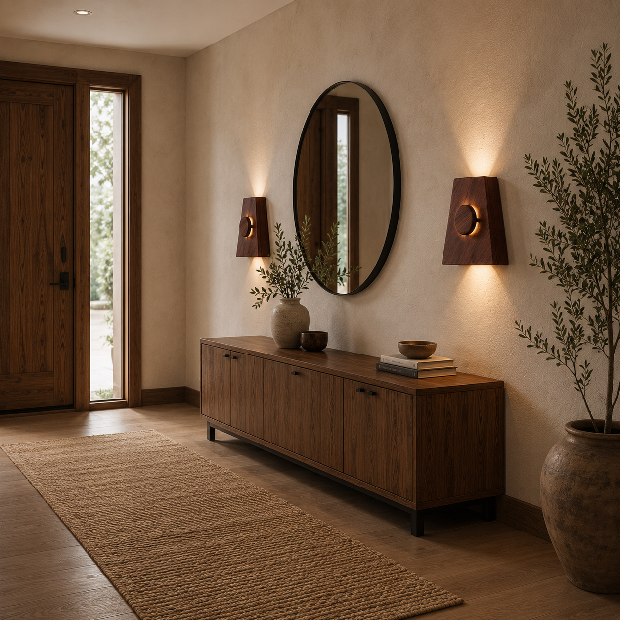Ahşap Duvar Apliği - El Yapımı Modern LED Duvar Lambası, Yukarı Aşağı Işık Veren Minimalist Ahşap Aydınlatma, Salon, Yatak Odası ve Koridor İçin Dekoratif Aplik