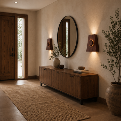 Ahşap Duvar Apliği - El Yapımı Modern LED Duvar Lambası, Yukarı Aşağı Işık Veren Minimalist Ahşap Aydınlatma, Salon, Yatak Odası ve Koridor İçin Dekoratif Aplik