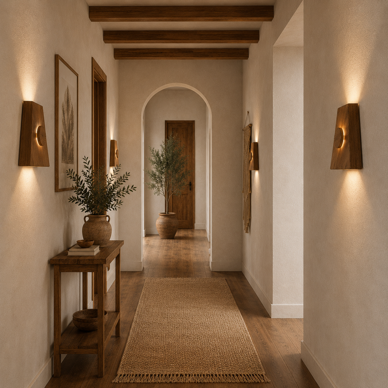 Ahşap Duvar Apliği - El Yapımı Modern LED Duvar Lambası, Yukarı Aşağı Işık Veren Minimalist Ahşap Aydınlatma, Salon, Yatak Odası ve Koridor İçin Dekoratif Aplik