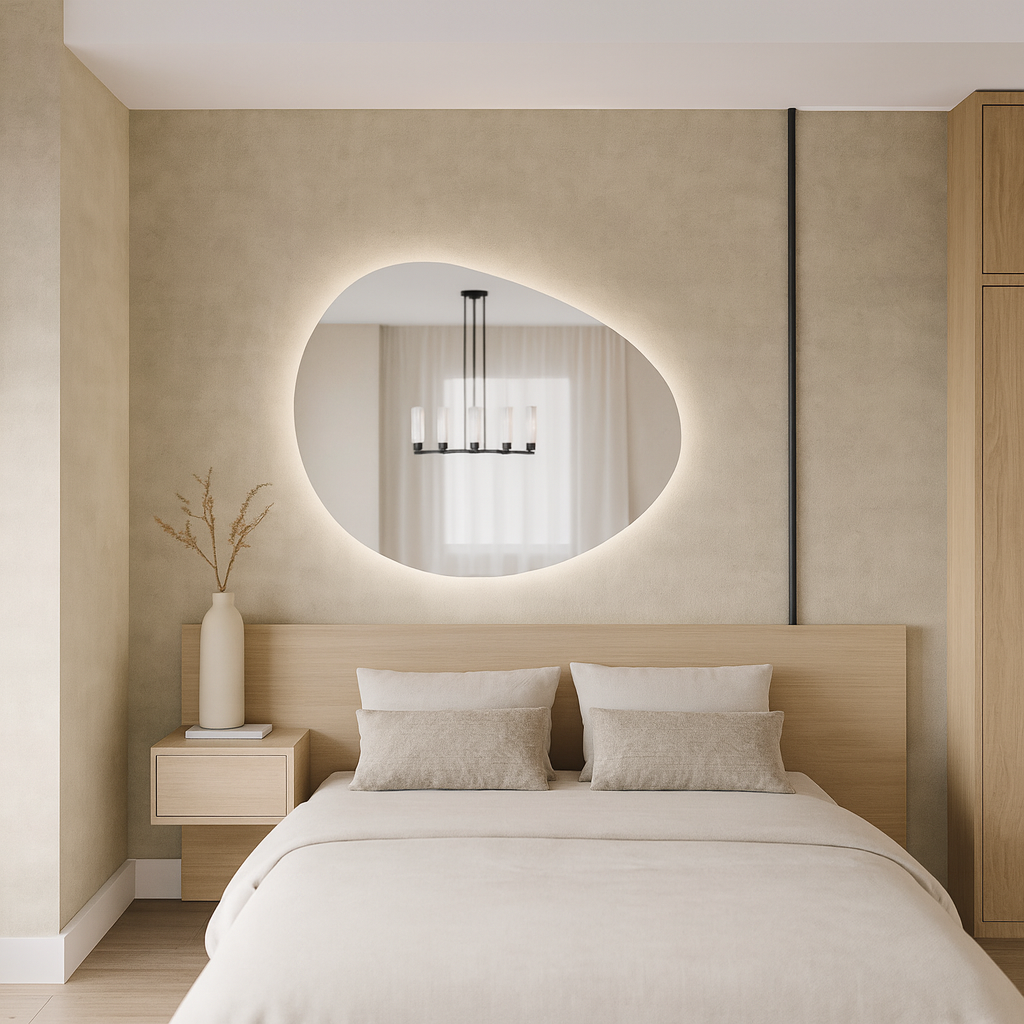 Modern LED Aydınlatmalı Duvar Aynası – Banyo, Yatak Odası ve Antre Dekorasyonu için Şık Tasarım