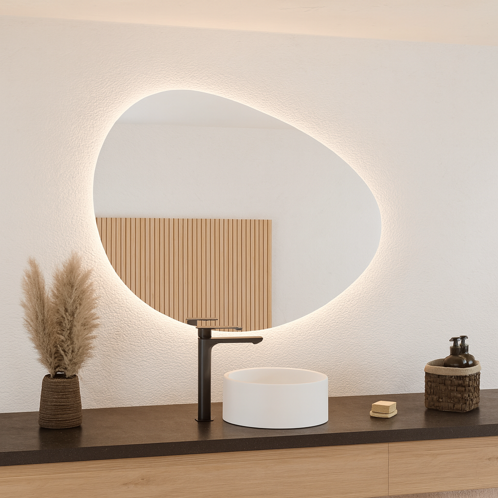 Modern LED Aydınlatmalı Duvar Aynası – Banyo, Yatak Odası ve Antre Dekorasyonu için Şık Tasarım