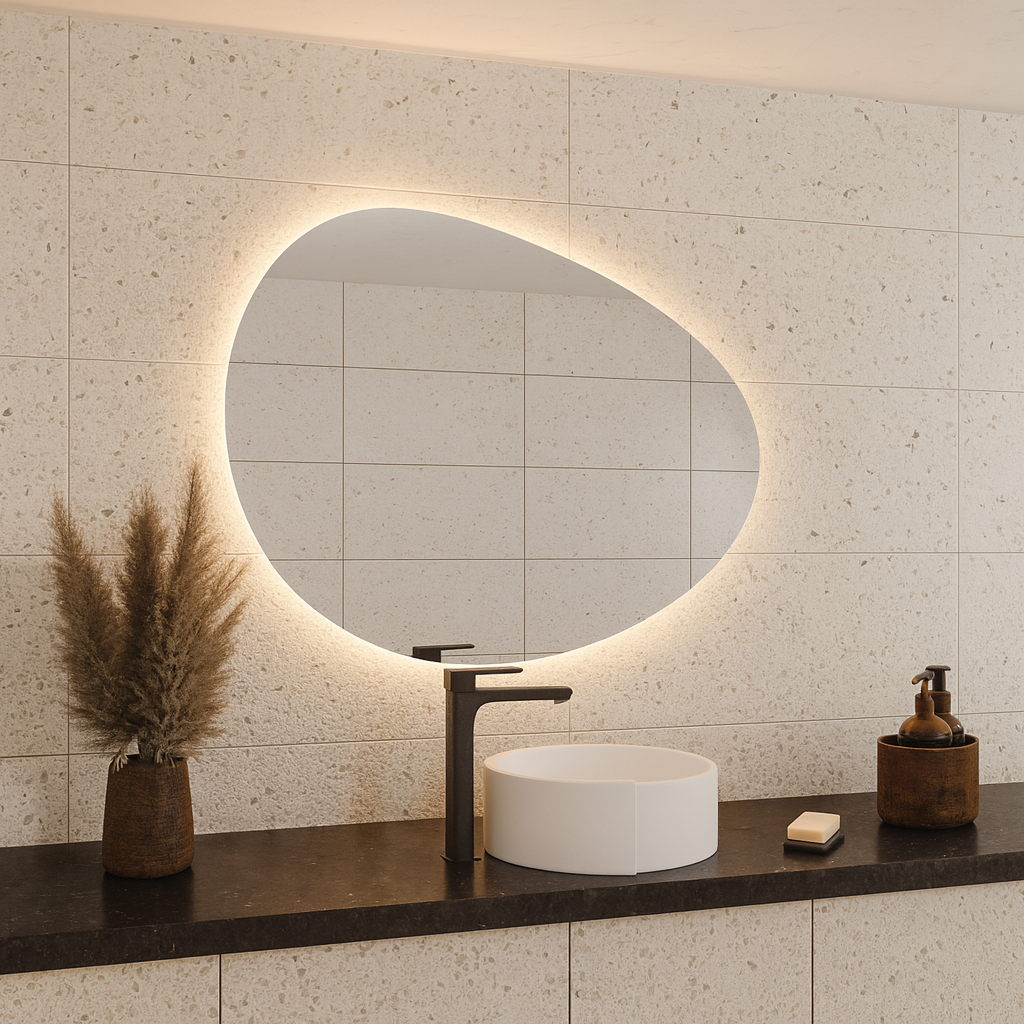 Modern LED Aydınlatmalı Duvar Aynası – Banyo, Yatak Odası ve Antre Dekorasyonu için Şık Tasarım