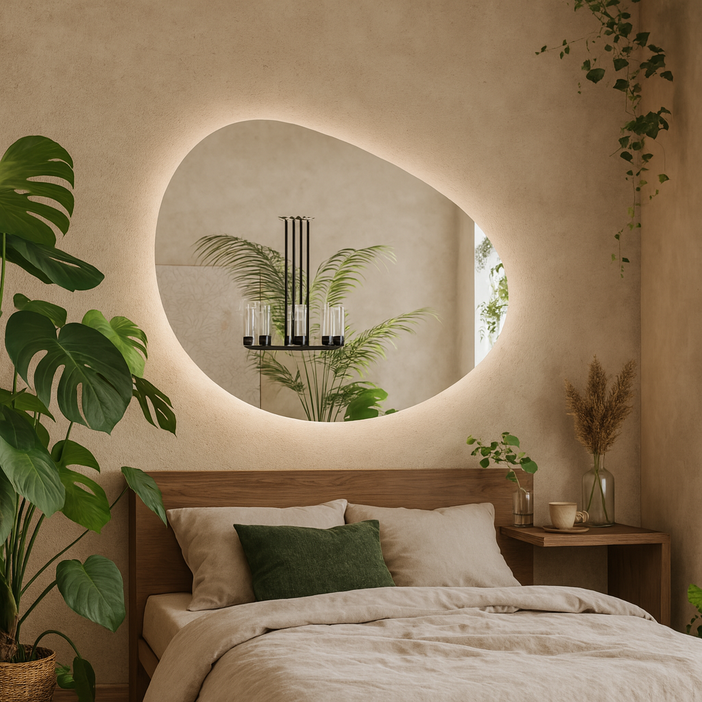 Modern LED Aydınlatmalı Duvar Aynası – Banyo, Yatak Odası ve Antre Dekorasyonu için Şık Tasarım