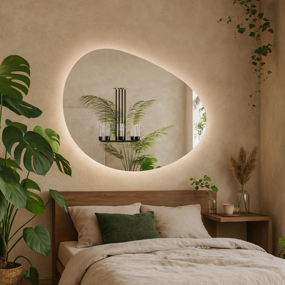 Modern LED Aydınlatmalı Duvar Aynası – Banyo, Yatak Odası ve Antre Dekorasyonu için Şık Tasarım