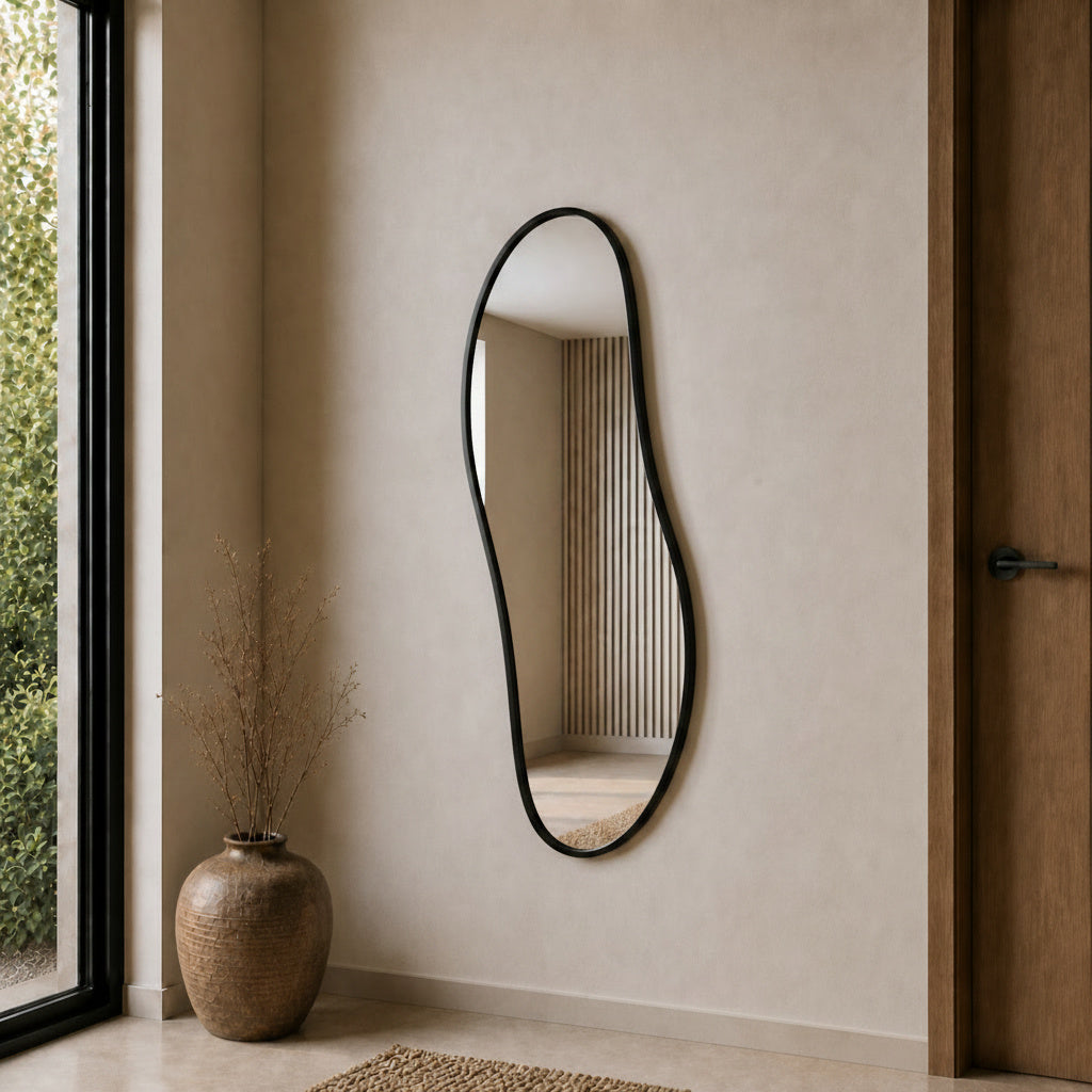 Modern Organik Form Banyo Aynası 40x120 cm – Asimetrik Minimalist Dekoratif Duvar Aynası