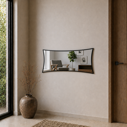 Modern Kavisli Boy Aynası 40x120 cm – Dalgalı Formlu Minimalist Dekoratif Duvar Aynası