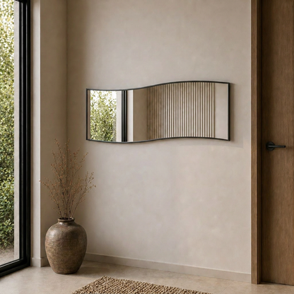 Modern Dalgalı Boy Aynası 40x120 cm – Organik Formlu Minimalist Dekoratif Duvar Aynası 2026 Trend