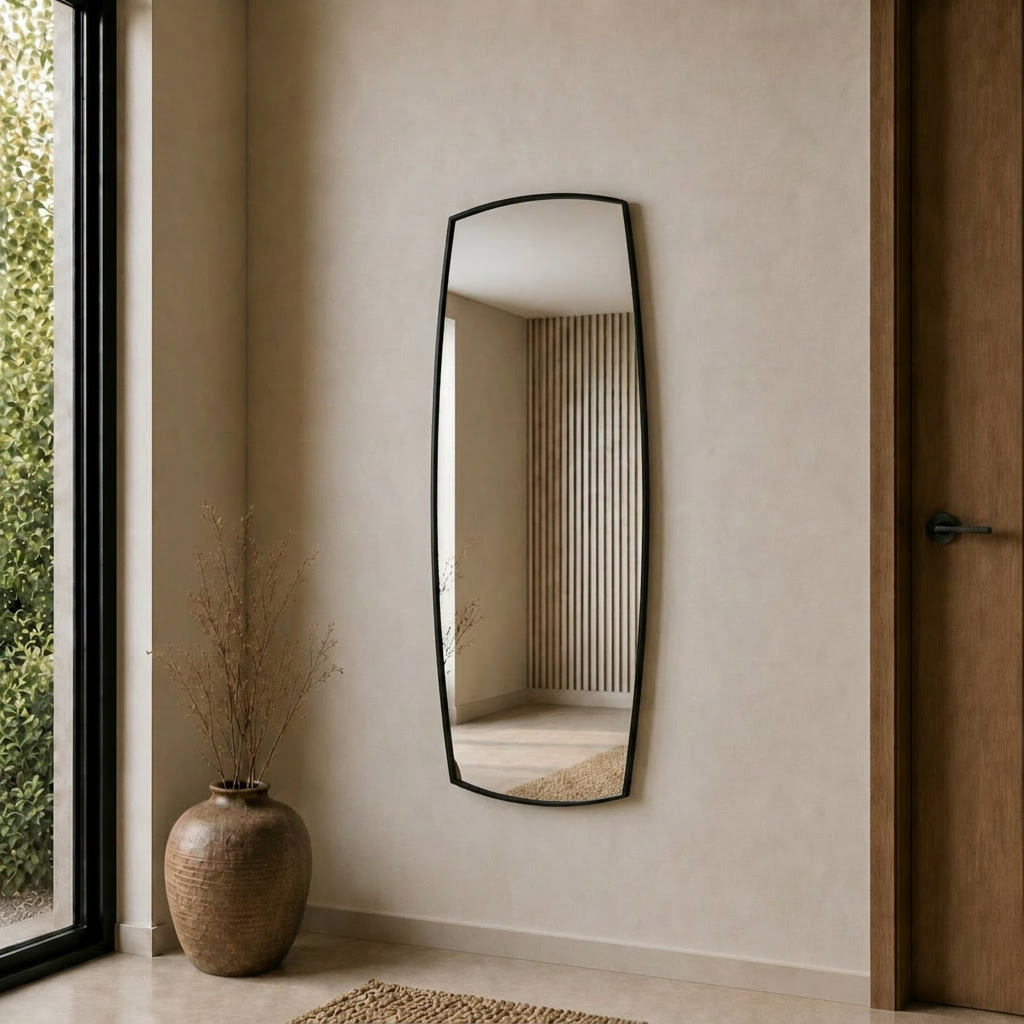 Modern Organik Form Banyo Aynası 40x120 cm – Asimetrik Minimalist Dekoratif Duvar Aynası