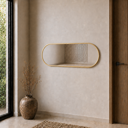 Modern Oval Boy Aynası 40x120 cm – Minimalist Çerçeveli Dekoratif Duvar Aynası 2026 Trend