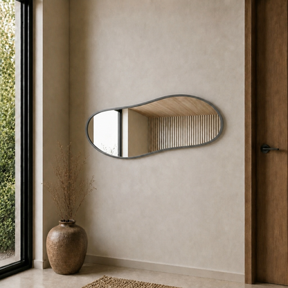 Modern Organik Form Banyo Aynası 40x120 cm – Asimetrik Minimalist Dekoratif Duvar Aynası