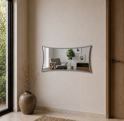 Modern Kavisli Boy Aynası 40x120 cm – Dalgalı Formlu Minimalist Dekoratif Duvar Aynası