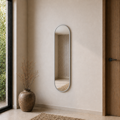 Modern Oval Boy Aynası 40x120 cm – Minimalist Çerçeveli Dekoratif Duvar Aynası 2026 Trend