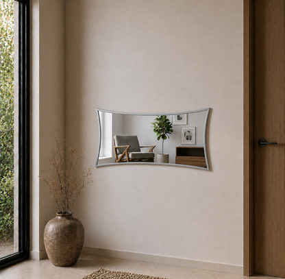 Modern Kavisli Boy Aynası 40x120 cm – Dalgalı Formlu Minimalist Dekoratif Duvar Aynası