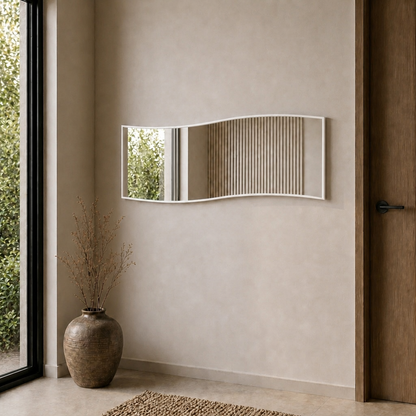 Modern Dalgalı Boy Aynası 40x120 cm – Organik Formlu Minimalist Dekoratif Duvar Aynası 2026 Trend
