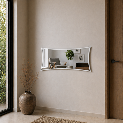 Modern Kavisli Boy Aynası 40x120 cm – Dalgalı Formlu Minimalist Dekoratif Duvar Aynası