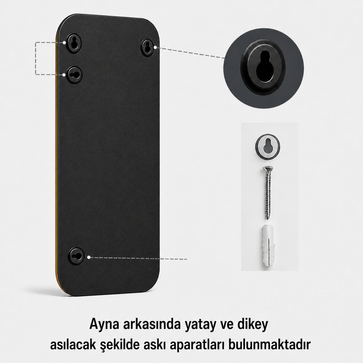 Modern Yuvarlatılmış Köşeli Boy Aynası 40x120 cm – Minimalist İnce Çerçeveli Dekoratif Duvar Aynası