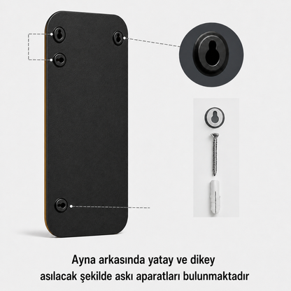 Modern Yuvarlatılmış Köşeli Boy Aynası 40x120 cm – Minimalist İnce Çerçeveli Dekoratif Duvar Aynası