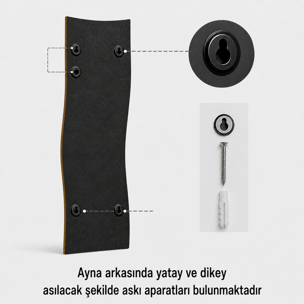 Modern Dalgalı Boy Aynası 40x120 cm – Organik Formlu Minimalist Dekoratif Duvar Aynası 2026 Trend