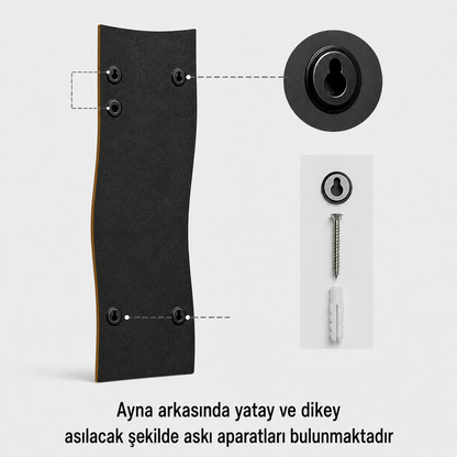 Modern Dalgalı Boy Aynası 40x120 cm – Organik Formlu Minimalist Dekoratif Duvar Aynası 2026 Trend