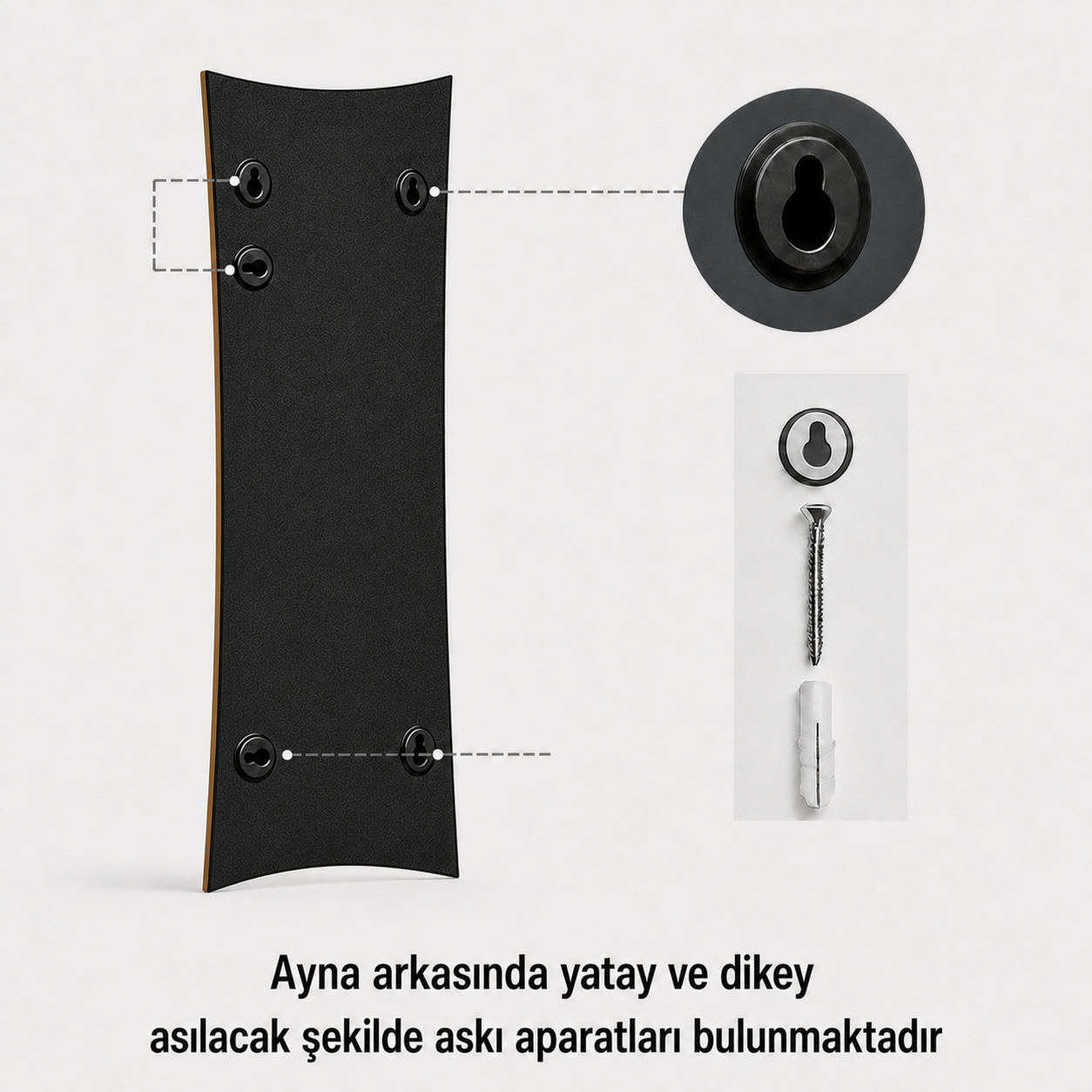 Modern Kavisli Boy Aynası 40x120 cm – Dalgalı Formlu Minimalist Dekoratif Duvar Aynası