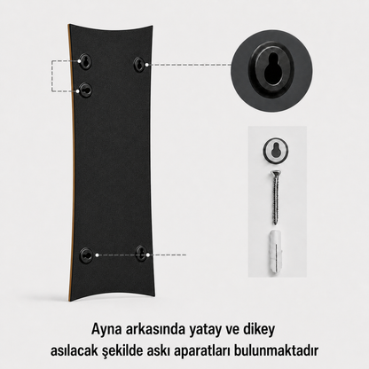 Modern Kavisli Boy Aynası 40x120 cm – Dalgalı Formlu Minimalist Dekoratif Duvar Aynası