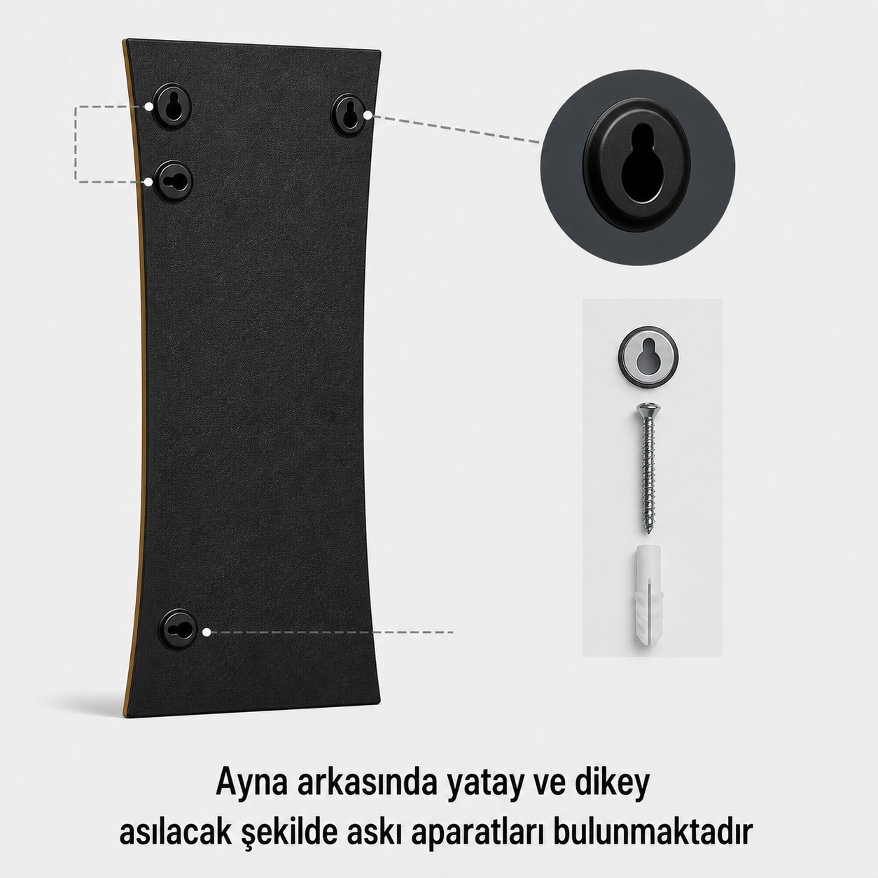 Modern Çerçeveli Boy Aynası 40x120 cm – Kavisli Minimalist Dekoratif Duvar Aynası
