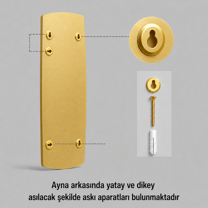 Modern Organik Form Banyo Aynası 40x120 cm – Asimetrik Minimalist Dekoratif Duvar Aynası