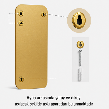Modern Yuvarlatılmış Köşeli Boy Aynası 40x120 cm – Minimalist İnce Çerçeveli Dekoratif Duvar Aynası