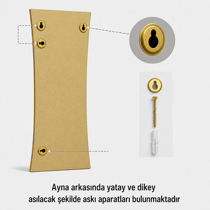 Modern Çerçeveli Boy Aynası 40x120 cm – Kavisli Minimalist Dekoratif Duvar Aynası
