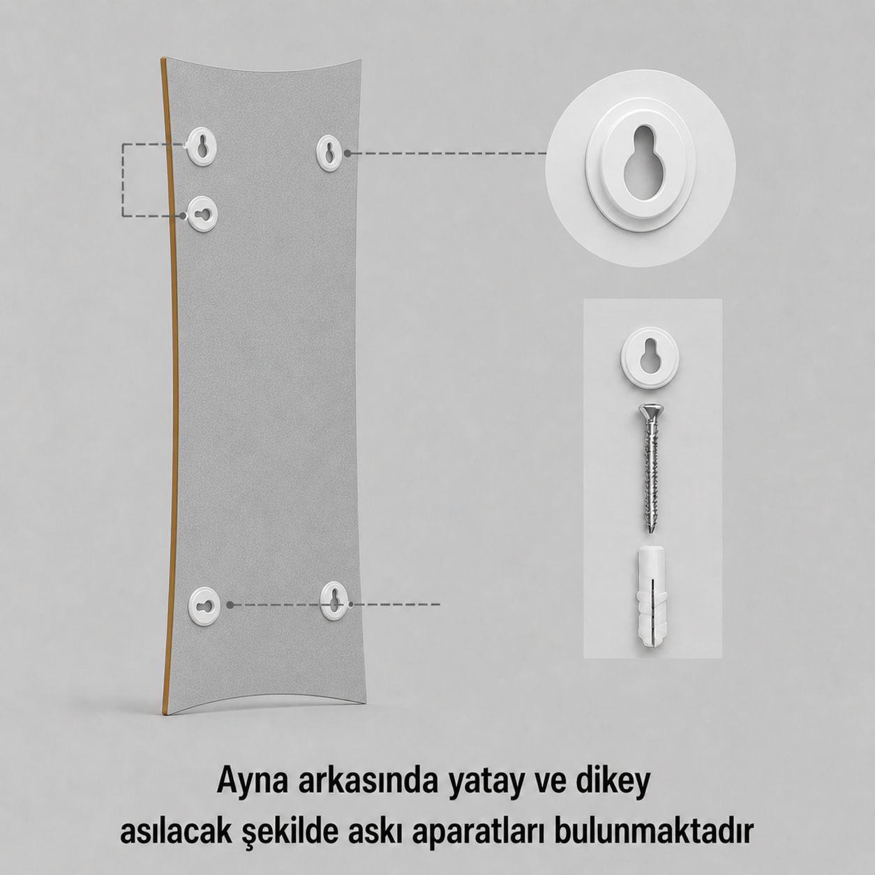 Modern Kavisli Boy Aynası 40x120 cm – Dalgalı Formlu Minimalist Dekoratif Duvar Aynası